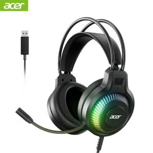 Acer | Acer OHW303 Gaming Headphones with Mic LED Light 7.1 Stereo Virtual Surround Bass Earphone Headsets Gamer for Computer PC Gamer