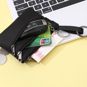 1/2Pcs Canvas Mini Coin Purse Simple Zipper Kid Storage Pouch Money Pocket Solid Coin Key Bag Women Men Cute Wallet Mini Purse