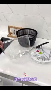 ready stock Vegetable Press-type Spinner Salad Dryer Washing Basin for Vegetables and Fruits Manual Water Drainer