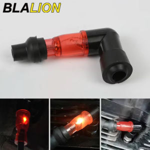 BLALION 90 Degree Flashing Spark Plug Cap Flash Spark Plug Resistor For Motocross Motorcycle Flash Spark Plug Cap Cover For Most