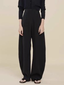 Minimalist Style Wide Leg Pants Womens Spring Summer New Linen Banana Pants High Waist Scythe Pants Draping Long Pants