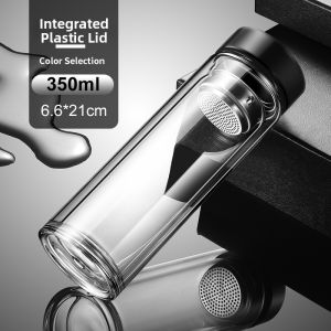 ZUNYI | Elegant Double-Walled Glass Tea Infuser Cup