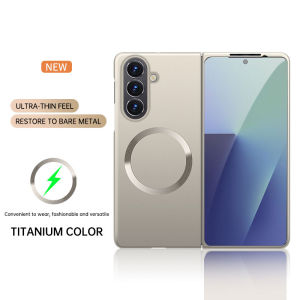Ultra Thin Metal Paint Frosted PC Magnetic Case For Samsung Z Fold 8 7 6 5 4 3 Slim Matte For Magsafe Charge Armor Plating Cover