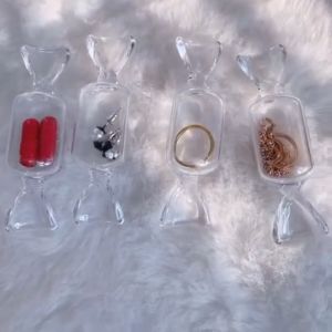🔥B.two👍 Creative Candy Transparent Storage Box Mini Portable Ring Earrings Jewelry Case Medicine Organizer
