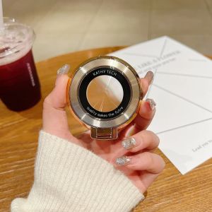 Strong Magnetic Phone Holder Shockproof Luxury Plating Frame Stand Full Lens Protection Cover For iPhone Adhesive Phone Hholder