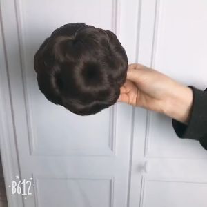 Búi hoa tóc giả trung niên cao cấp Tóc giả búi đính đá thời trang - BÚI HOA