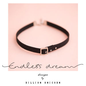 Black Pink Choker Necklace: Women's Short Clavicle Chain Trend