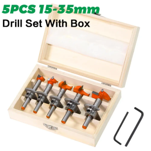 7mm 8mm Shank Adjustable Carbide Wood Forstner Drill Bit 15-35mm Woodworking Hole Opener With Positioning Guide For Hinge