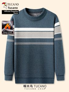 TUCANO | Warm Knitted Sweater Male Middle-Aged  Round Collar Stripes
