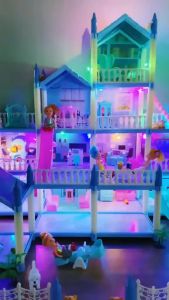 Mainan Doll House Princess Castle Besar 14 House Rumah Rumahan Anak Perempuan Lengkap Perabot Rumah Dengan Lampu