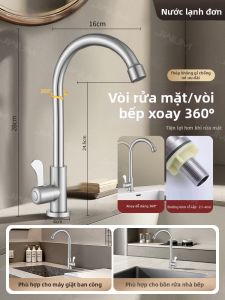 JIAIUIVI | Vòi Nước Bếp Nóng Lạnh Chống Bắn Tăng Áp Có Thể Quay