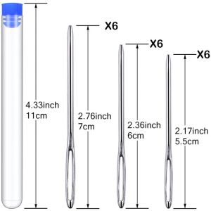 18 PCS Large-Eye Blunt Needles Stainless Steel Yarn Knitting Needles Leather Sewing Needle Hand Sewing tools