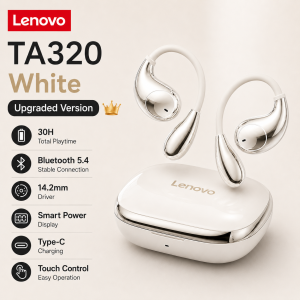 Lenovo | Lenovo TA320 Over-Ear Hook Wireless Earbuds Bluetooth 5.4 Touch Control Long Battery Life Built-in Call Microphone Sports Earbud