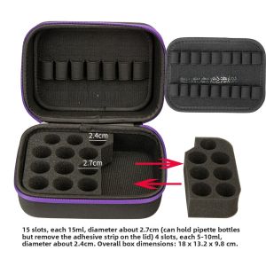 Portable 30 Grids Essential Oil Storage Bag Doterra Sub-Bottle Box Handheld Multi-Treasure Oil Organizer EVA Material Pure Color
