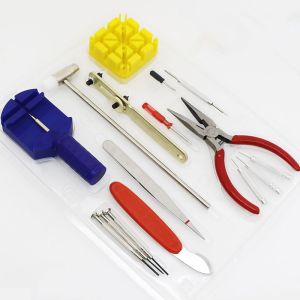 16pcs/set watch repair tool kit for watch back cover opener strap battery replacement or watchpart portable watchmaker tools set