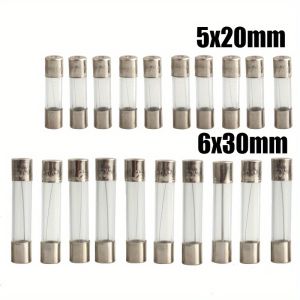 10pcs 5*20mm/6*30mm Fast Blow Glass Tube Fuses 250V 0.2-30A AMP Fuse