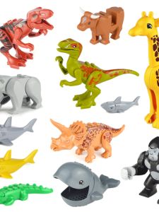 Đồ Chơi Lắp Ráp Mô Hình Động Vật Hạt Nhỏ Thương Hiệu Trung Quốc Đồ Chơi Giáo Dục Cho Trẻ Em Phụ Kiện Rời Cọ Sét Cổ Dino