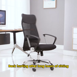 AIODIY High Backrest Office Chair Office Staff Chair Ascending and Descending Computer Chair Breathable Simple Mesh Fabric Ergonomics Rotate