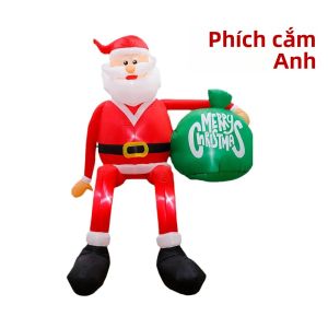 Ông Già Noel Bơm Hơi 8FT Với Túi Quà Leo Trèo Trang Trí Giáng Sinh Ngoài Trời Thiết Kế Tuần Lộc Nai Cho Trang Trí Ngày Lễ
