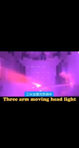 Three arm 18x10w RGBW 4in1 LED Beam Moving Head Light 3 Heads Beam with RGB Laser Stage Lighting Projector DMX DJ Disco Xmas Party Lights