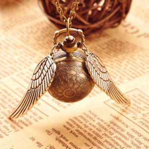 Harry Potter Golden Flying Owl Commemorative Pendant Necklace for Students and Children Vintage Copper Color Owl Design