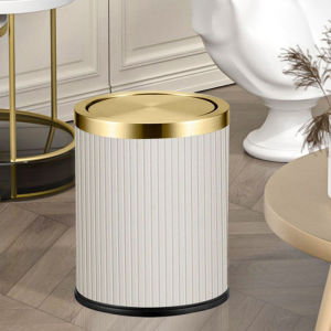 9L & 15L Leather Shake Lid Trash Can: Luxury & Simplicity