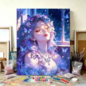 Acrylic Paint By Numbers Anime girl Painting By Numbers on Canvas Coloring By Number for Adults Paint Digital Art