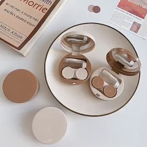 Contact Lens Case Cute Portable Contact Lens Box Kit with Mirror & Remover Tool Contact Lens Container Soak Storage Kit