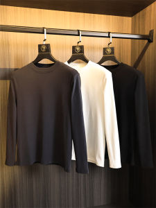 Áo Thun Nam Cổ Tròn Ấm Áp Thoải Mái Tự Làm Nóng Bằng Vải Nhung Mềm Mại Thời Trang Thành Phố Thường Ngày Thu Đông Màu Trơn
