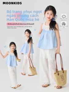 Moonkids | Bộ Đồ Hai Mảnh Phong Cách Biển Cho Bé Gái Mùa Hè