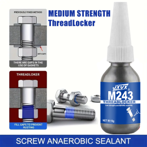 243 Threadlocker Screw Glue Quickly Cured Thread Locking Agent Anaerobic Adhesive Corrosion-Resistant Anti-Loosening Glue 6pcs.