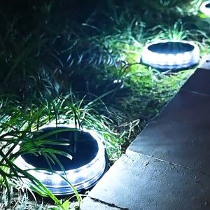 Solar Outdoor Lighting with LED Buried Lamp, White Warm Multi-Color Light, Suitable for Garden, Lawn, Steps, Villas, and Landscape Decoration