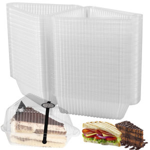 100Pcs Square Cheesecake Boxes Slice Cake Box Triangle Pie Holders Cake Boxes Cupcake Slice Container For Bakery Party Wedding