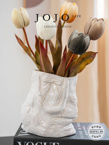 Minimalist Nordic Ceramic Flower Vase Tabletop Decorations JOJOS L PD.immortal Unique Shaped Flower Bottles Home Accessories