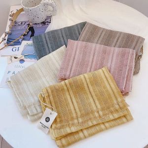 Multi-Functional Breathable Long Cotton Linen Scarf Thin Silk Scarf for Women Spring Autumn Winter Neck Warmer Decorative Scarf