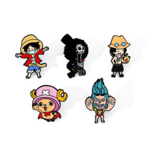5Pcs/Set Cartoon ONE PIECE Luffy Brooch Creative Tony Tony Chopper Enamel Pin Metal Badge Jewelry Backpack Accessories
