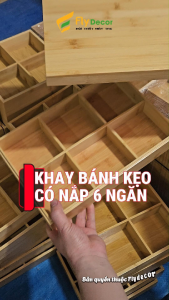 Khay đa năng đựng bánh kẹo khay tre decor đồ ăn khay tre chụp ảnh khay đa năng văn phòng