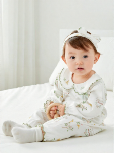 Purcotton | Antibacterial Soft Cotton Infant Onesie Spring Outfit