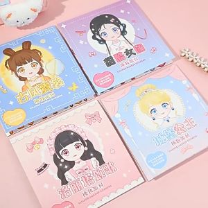 สมุดสติ๊กเกอร์แต่งหน้า พร้อมส่ง สมุดภาพติดสติ๊กเกอร์ สมุดภาพสีทุกหน้า เจ้าหญิง แปะหน้าตา