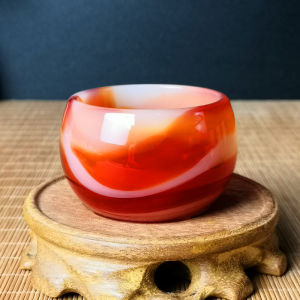 Red Agate Jade Tea Cup Drinking Cup Home Use Gongfu Tea Set Jade Cup Optical Glass Zen Master Cup Single Cup Meditation Cup