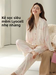 MiiOW | Bộ đồ ngủ dài tay bằng cotton lanh thoải mái thoáng khí rộng rãi mềm mại dành cho nữ Bộ đồ mặc nhà mùa thu 2025 MiiOW Cat Person