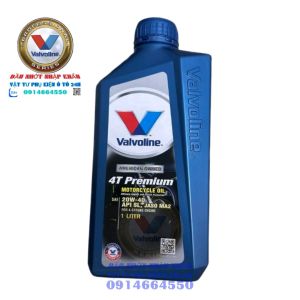 Dầu nhớt Mỹ nhập khẩu(3000km) - Dầu nhớt đa cấp xe côn xe số xe tay ga Valvoline 4T Premium 20W40/API: SL/JASO MA2 Hộp 1 lít