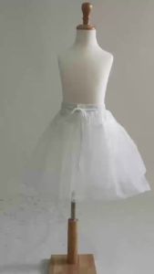 2026 White Children Kids Petticoat A-Line Puffy 3 Layer Kids Crinoline Trim Flower Girl Dress Underskirt Elastic Waist