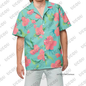 2026 New Mens Lapel Short Sleeve Hawaiian Shirt Summer KPop Demon Hunters Abby Saja Boys Print Hawaii Casual Kids/Adult ​Tops