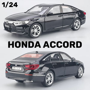 1:24 Scale Honda Accord Alloy Car Model Diecast Car Sound Light Car Lovers Collection Kids Birthday Gift Metal Boys Toys