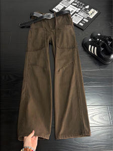 ZHUOCAN | Vintage American Khaki Summer Utility Pockets Bootcut Jeans Slim Fit