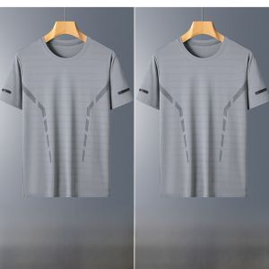 NASA Collaborative Ice Silk Short Sleeve T-Shirt Mens New 2025 Trendy Half Sleeve Body T-shirt Quick Dry Summer Clothes