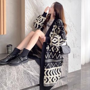 Plus Size Idle Style Long below the Knee Hair Knitwear Womens Sweater Outwear Cardigan 2023 Fall and Winter New Arrival Fat Sister