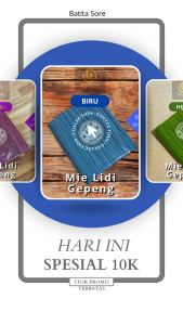 Mie Lidi Gepeng Warna Biru 500 gr Manis Makanan Ringan/Cemilan
