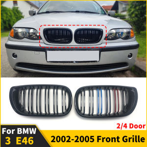 Front Bumper Inlet Kidney Grill Radiator Grille Center Grid Hood Mesh For BMW E46 3 Series 2002-2005 Tuning Accessories